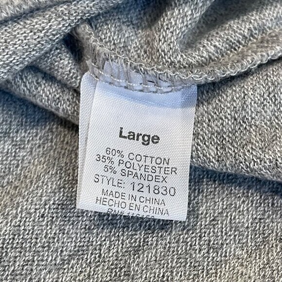 Poof 'What the Elf' Sweater JUNIORS Size Large Ugly Party Holiday Christmas Gray - Picture 8 of 10